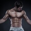 Strong Athletic Man Fitness Model Torso showing big muscles over